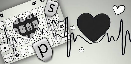 Black Heartbeat Keyboard Theme PC screenshot