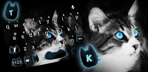 Blue Eye Kitty Cat Keyboard Theme PC screenshot