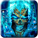 Blue Flame Skull Keyboard Theme icon