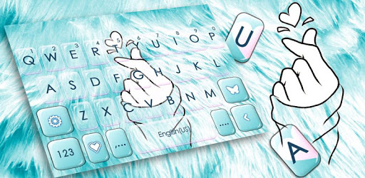 Blue Love Heart Keyboard Theme PC screenshot