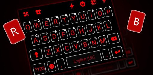 Cool Black Red Keyboard Theme PC screenshot