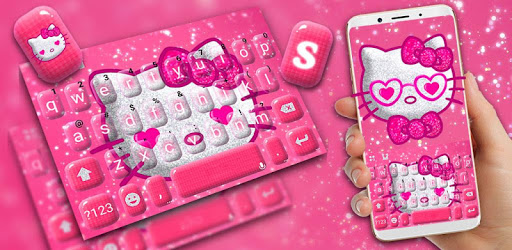 Hot Pink Kittie Hello Keyboard PC screenshot