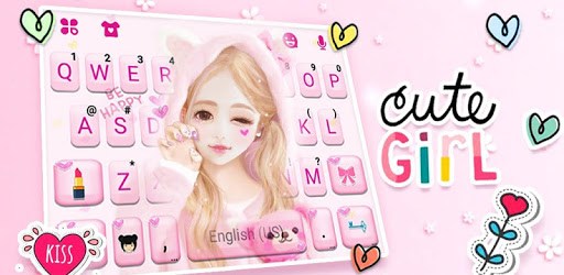 Cute Wink Girl Keyboard Theme PC screenshot