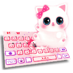 Cute Kitty Pinky Keyboard Theme - free emojis icon