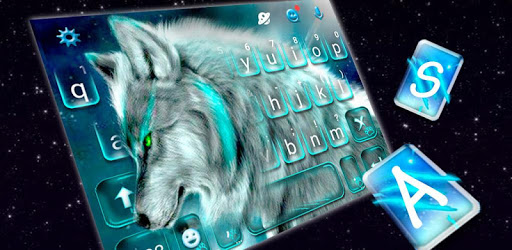 Cyan Neon Wolf Keyboard Theme PC screenshot Cyan Neon Wolf Keyboard Theme PC screenshot