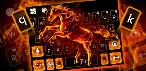 Flaming Fire Horse Keyboard Theme PC screenshot