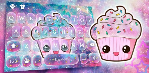 Galaxy Hot Pink Cupcake Keyboard Theme PC screenshot
