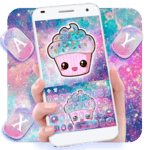 Galaxy Hot Pink Cupcake Keyboard Theme icon