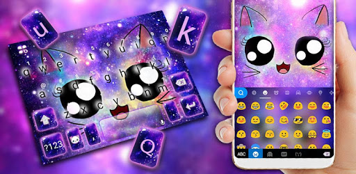 Galaxy Cute Smile Cat Keyboard Theme PC screenshot