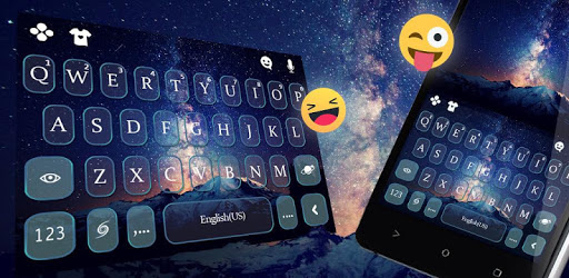 Galaxy Mountains Keyboard Theme PC screenshot