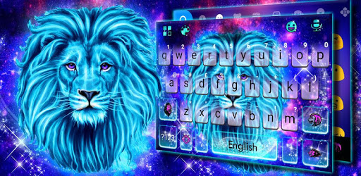 Galaxy Neon Lion Keyboard Theme PC screenshot