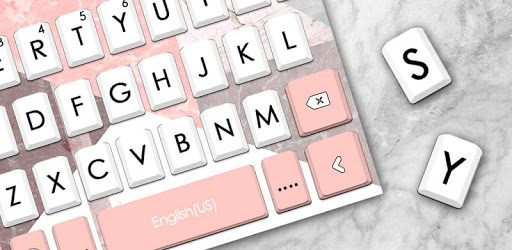 Geometric Coral Pink Keyboard Theme PC screenshot