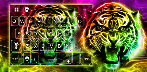 Neon Tiger Keyboard Theme PC screenshot