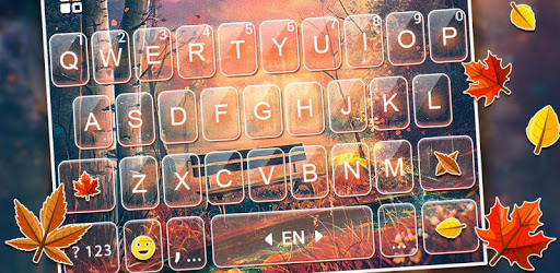 Gold Autumn Leaf Keyboard Theme PC screenshot