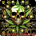 Gold Weed Skull Keyboard Theme icon