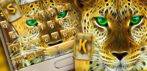 Golden Attacking Cheetah Keyboard Theme PC screenshot