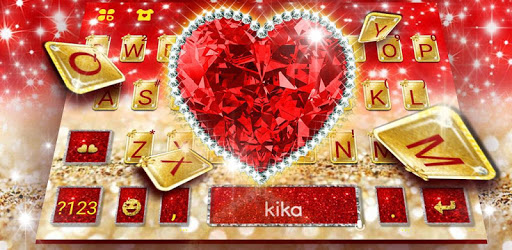 Golden Red Luxury Heart Keyboard Theme PC screenshot