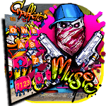 Graffiti Gun Mask Skull Keyboard Theme icon