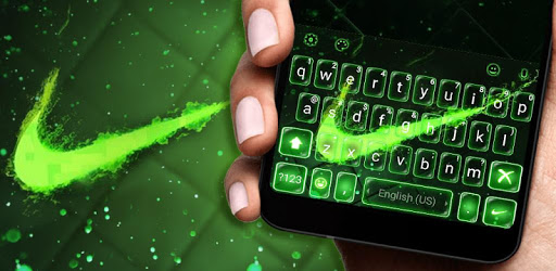 Green Neon Check Keyboard Theme PC screenshot