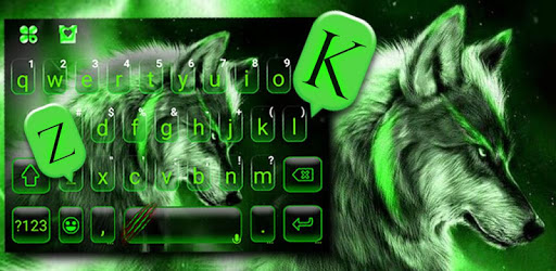 Green Wild Wolf Keyboard Theme PC screenshot