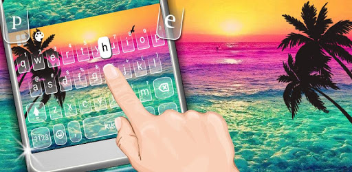 Holiday Coconut Sunset Keyboard Theme PC screenshot