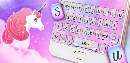 Holographic Cute Unicorn Keyboard Theme PC screenshot
