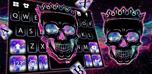 King Black Skull Keyboard Theme PC screenshot
