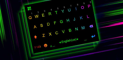 Led Neon Black Keyboard Theme PC screenshot