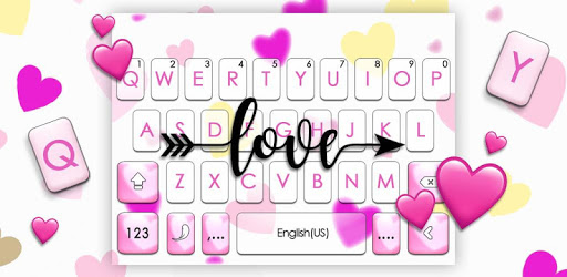 Love Hearts Arrow Keyboard Theme PC screenshot