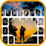 Lovers at Sunset Beach Keyboard Theme icon