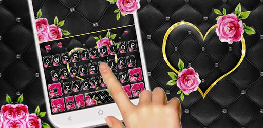 Lux Gold Black Heart Keyboard Theme PC screenshot