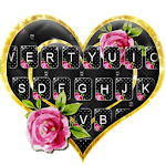 Lux Gold Black Heart Keyboard Theme icon