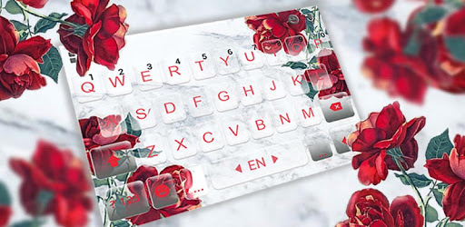 Marble Red Rose Keyboard Theme PC screenshot