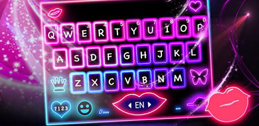 Neon Color Butterfly Keyboard Theme PC screenshot