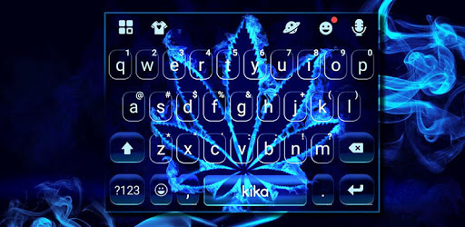 Neon Blue Weed Keyboard Theme PC screenshot