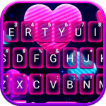 Neon Candy Hearts Keyboard Theme for PC