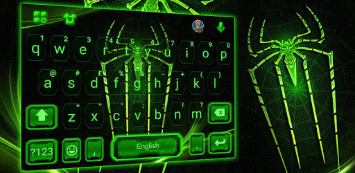 Neon Electric Spider Keyboard Theme PC screenshot