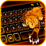 Neon Gold Tiger Keyboard Theme icon