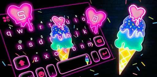 Neon Ice Cream Keyboard Theme PC screenshot