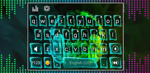 Neon Music Headphone Keyboard Theme PC screenshot