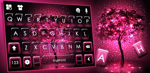 Neon Pink Galaxy Keyboard Theme PC screenshot