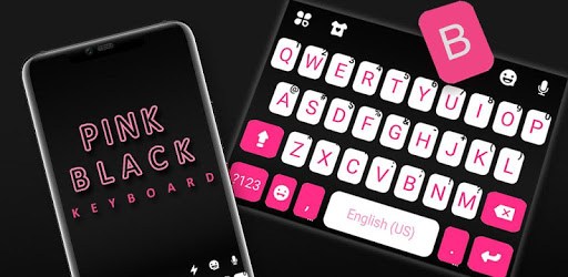 Pink Black Chat Keyboard Theme PC screenshot