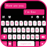 Pink Black Chat Keyboard Theme icon