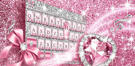 Pink Bow Diamond Luxury Keyboard Theme PC screenshot