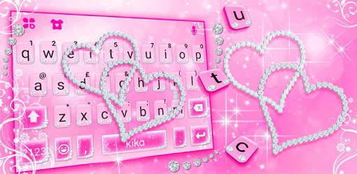 Pink Diamond Hearts Keyboard Theme PC screenshot