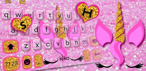 Pink Glisten Unicorn Cat Keyboard Theme PC screenshot
