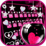 Pink Heart Glass Keyboard Theme icon