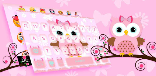 Pink Owl Keyboard Theme PC screenshot
