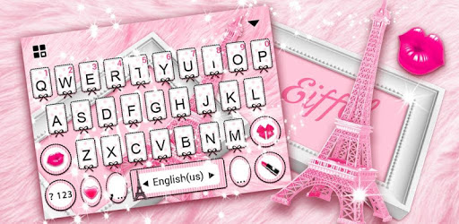 Pinky Bow Paris Eiffel Keyboard Theme PC screenshot