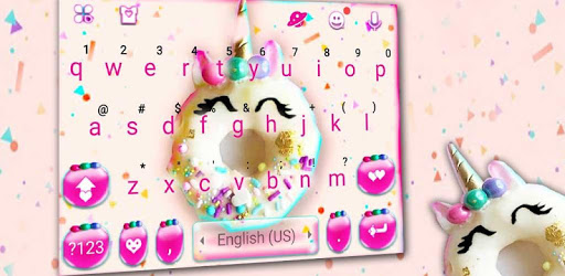 Pinky Donut Unicorn Keyboard Theme PC screenshot
